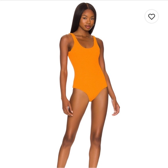 It’s Now Cool Vibrant Orange Crinkle One Piece - Picture 1 of 5